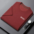 Camiseta masculina nova bordada verão em torno do pescoço manga curta camiseta masculina manga curta topo harajuku roupas masculinas