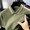 100% algodão puro de alta qualidade verão nova moda masculina manga curta confortável respirável camisa polo requintado bordado tshirt