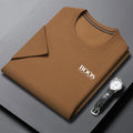 Camiseta masculina nova bordada verão em torno do pescoço manga curta camiseta masculina manga curta topo harajuku roupas masculinas