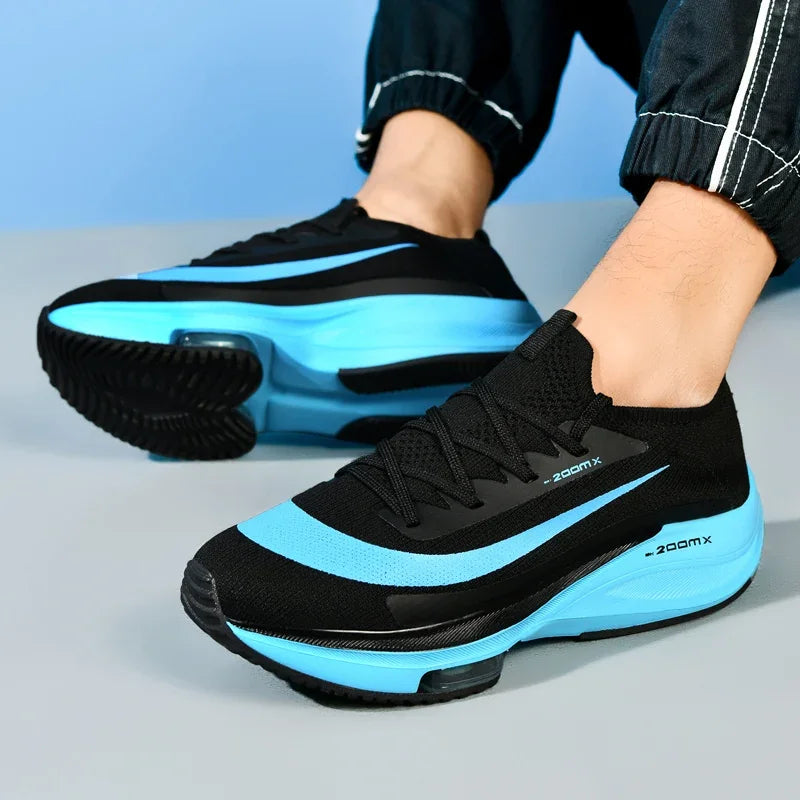 Homens tênis de corrida jogging treinador corrida amortecimento ao ar livre sapatos de luxo malha fora de estrada respirável casal antiderrapante