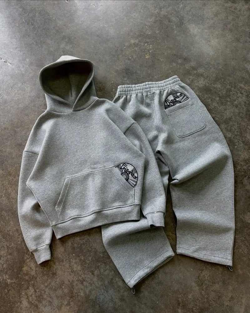 Street wear punk hip hop terno masculino y2k novo americano gótico harajuku bordado design jumper oversized casual solto terno esportivo