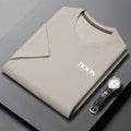 Camiseta masculina nova bordada verão em torno do pescoço manga curta camiseta masculina manga curta topo harajuku roupas masculinas